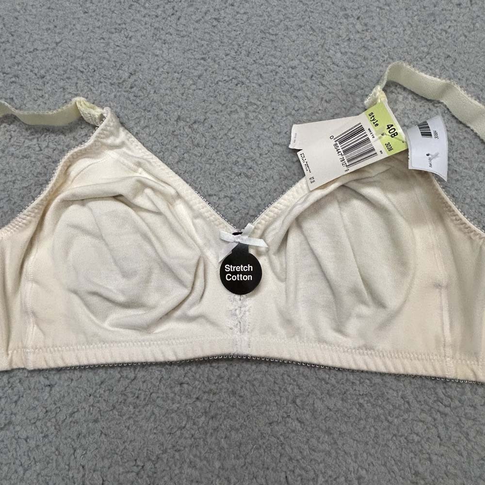 Bali Bra 40B T-Shirt Bra 3036 Double Support Cotton Wire Free Bra Soft Cup NWT